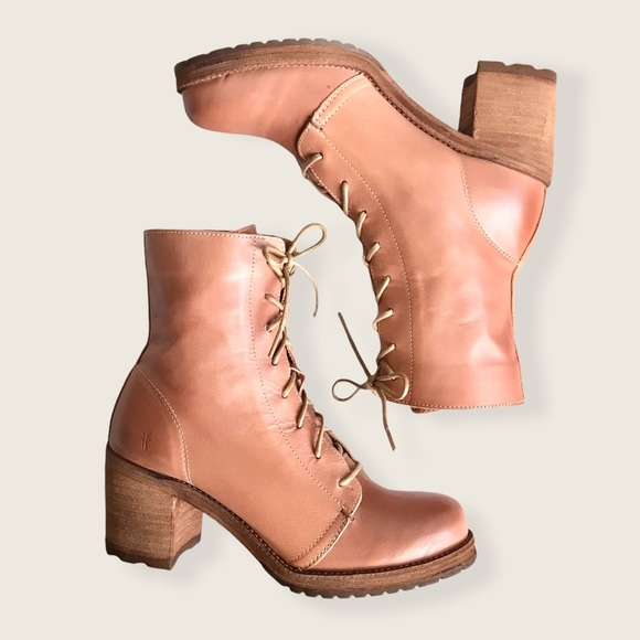 Frye Karen Rose Leather Combat LaceUp Ankle Boots - Picture 15 of 16